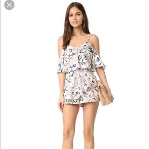 JOA Cold Shoulder Floral Romper